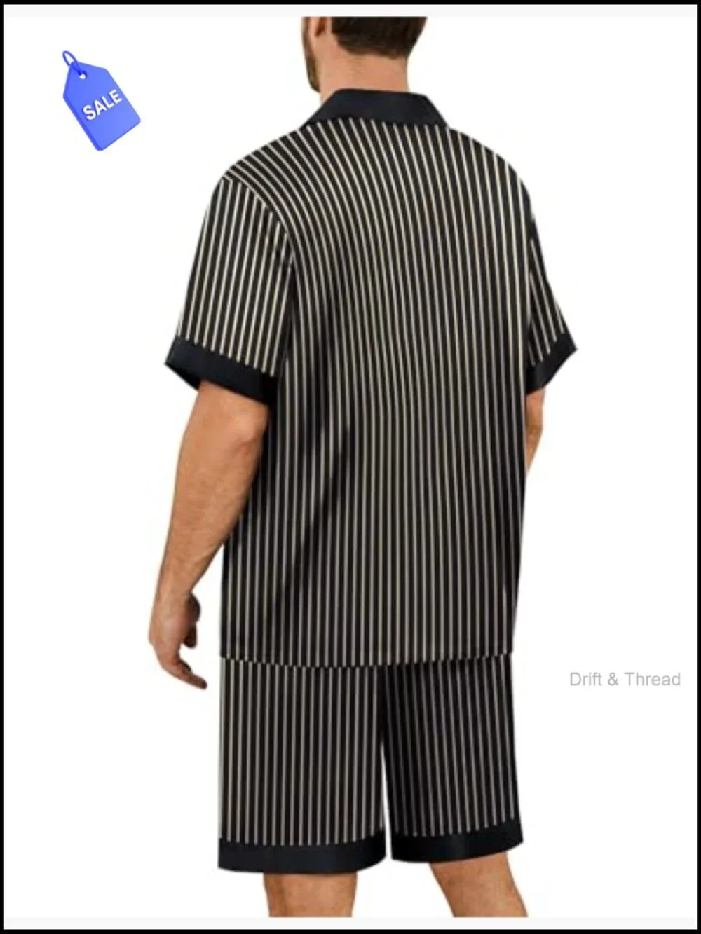 Men's Satin Pajama Set Short Sleeve Button Down Silk Pjs with Pockets Lounge